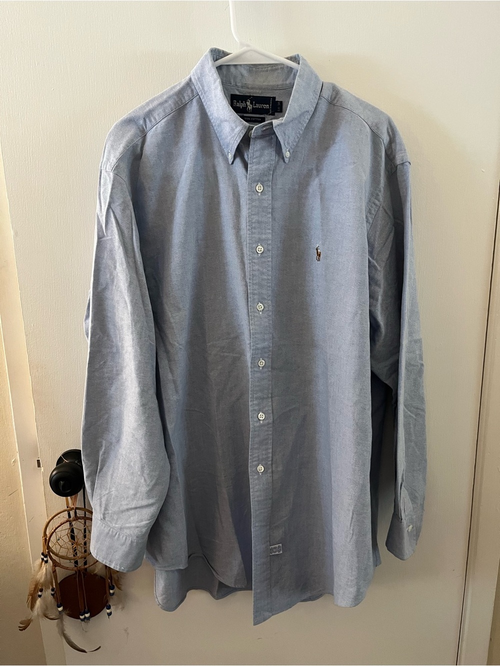 Polo Ralph Lauren Oxford Button Down Shirt Men’s 17 1/2 34 Blue Classic Fit Cott